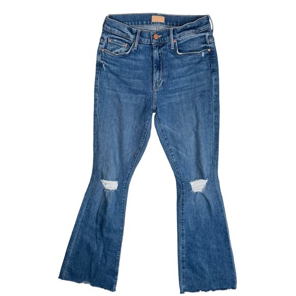 MOTHER Jeans The Weekender Fray Six Packs On Me Jeans Distressed Flare 27 - Picture 1 of 9